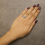 Anillo de tres racimos florales redondos con diamantes talla brillante de 1 1/4 ct. p.t. en oro blanco de 14K, foto 3