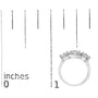 Anillo de tres racimos florales redondos con diamantes talla brillante de 1 1/4 ct. p.t. en oro blanco de 14K, foto 7