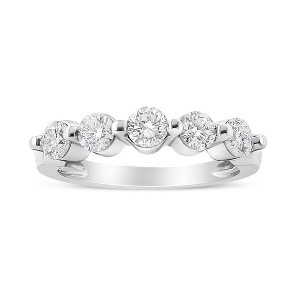 1 Ct. T.W. Brilliant Round-Cut Diamond 5-Stone Band Ring in 14K White Gold, photo 1