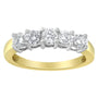 Anillo de 5 piedras con diamantes de 1 ct. p.t. en oro de dos tonos de 14K, foto 1