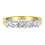 Anillo de 5 piedras con diamantes de 1 ct. p.t. en oro de dos tonos de 14K, foto 2