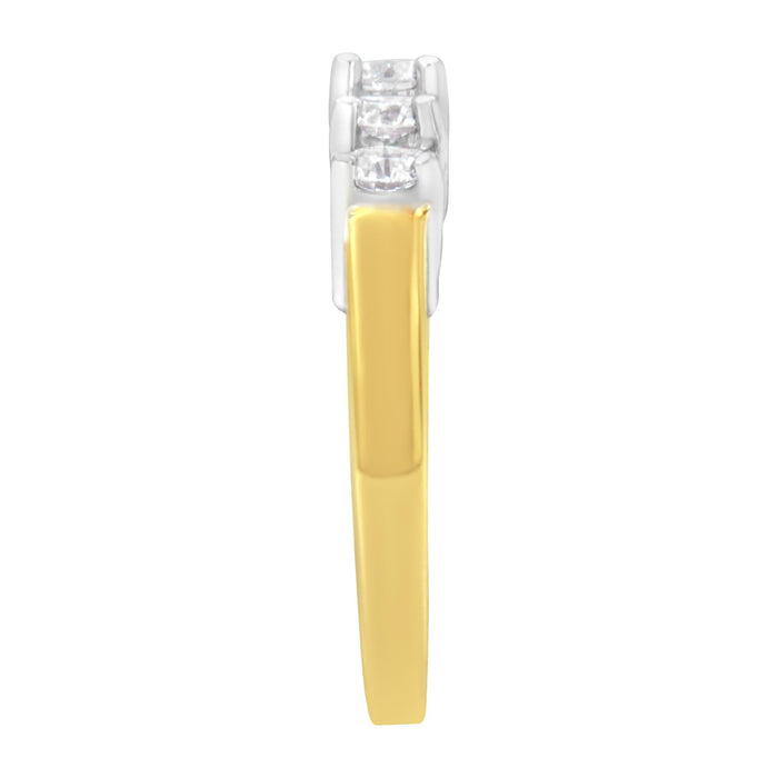 Anillo de 5 piedras con diamantes de 1 ct. p.t. en oro de dos tonos de 14K, foto 6