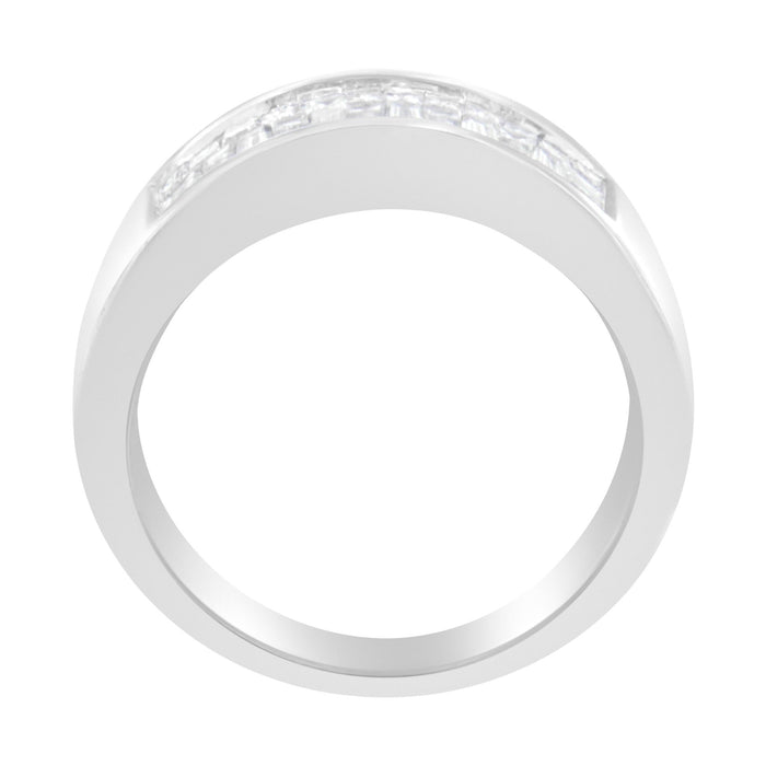 Anillo con diamantes talla princesa y baguette de 1 ct. p.t. en oro blanco de 14K, foto 4
