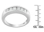 Anillo de banda de canal con diamantes de 3/4 ct. p.t. en oro blanco de 14K, foto 4