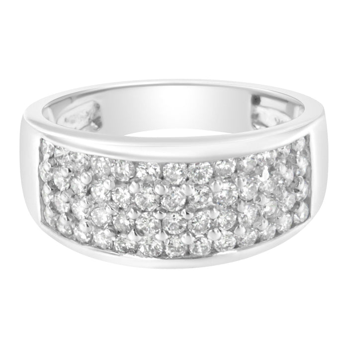 1 Ct. T.W. Round-Cut Diamond Wide Four-Row Band Ring in 14K White Gold, photo 1