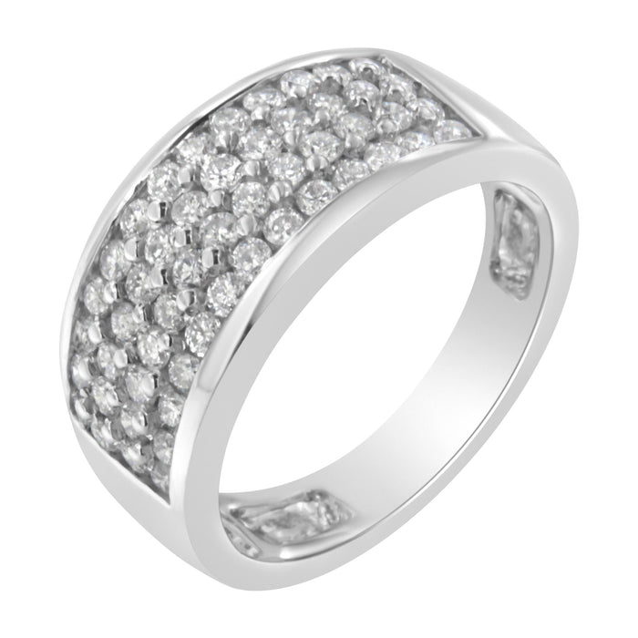 1 Ct. T.W. Round-Cut Diamond Wide Four-Row Band Ring in 14K White Gold, photo 2