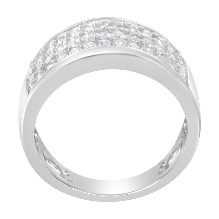1 Ct. T.W. Round-Cut Diamond Wide Four-Row Band Ring in 14K White Gold, photo 4