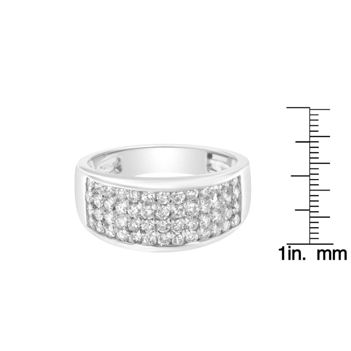 1 Ct. T.W. Round-Cut Diamond Wide Four-Row Band Ring in 14K White Gold, photo 6
