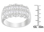 Anillo con diamantes redondos y talla princesa de 1 1/7 ct. p.t. en oro blanco de 14K, foto 4