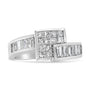 1 1/2 Ct. T.W. Channel-Set Princess and Baguette-Cut Diamond Bypass Ring Band in 14K Gold, photo 1