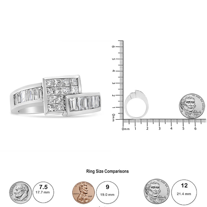 1 1/2 Ct. T.W. Channel-Set Princess and Baguette-Cut Diamond Bypass Ring Band in 14K Gold, photo 7