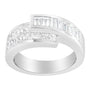 2 Ct. T.W. Channel-Set Princess and Baguette-Cut Diamond Bypass Ring Band in 14K White Gold, photo 2