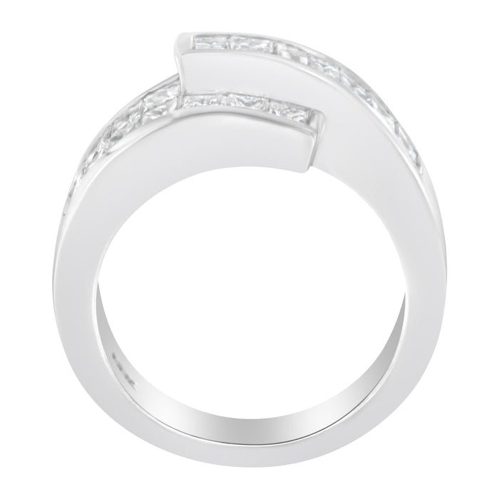 2 Ct. T.W. Channel-Set Princess and Baguette-Cut Diamond Bypass Ring Band in 14K White Gold, photo 4