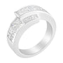 2 Ct. T.W. Channel-Set Princess and Baguette-Cut Diamond Bypass Ring Band in 14K White Gold, photo 5