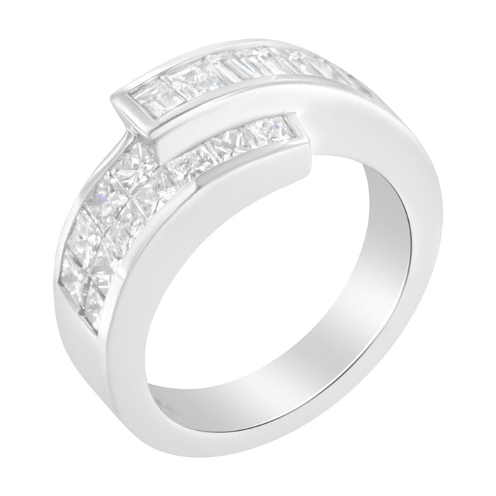 2 Ct. T.W. Channel-Set Princess and Baguette-Cut Diamond Bypass Ring Band in 14K White Gold, photo 5