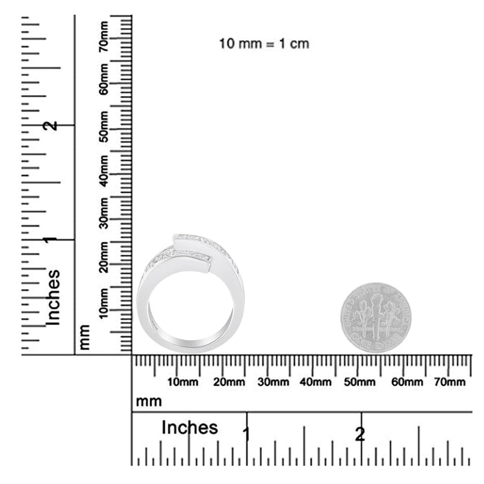 2 Ct. T.W. Channel-Set Princess and Baguette-Cut Diamond Bypass Ring Band in 14K White Gold, photo 7