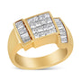 Anillo de banda de cóctel con diamantes princesa y baguette invisibles de 1 5/8 ct. p.t. en oro amarillo de 14K, foto 2