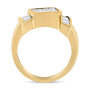 Anillo de banda de cóctel con diamantes princesa y baguette invisibles de 1 5/8 ct. p.t. en oro amarillo de 14K, foto 5