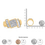 Anillo de banda de cóctel con diamantes princesa y baguette invisibles de 1 5/8 ct. p.t. en oro amarillo de 14K, foto 6
