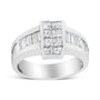 2 3/4 Ct. T.W. Invisible-Set Princess and Channel-Set Baguette Diamond Step Up Cocktail Ring in 14K White Gold, photo 1