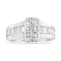 2 3/4 Ct. T.W. Invisible-Set Princess and Channel-Set Baguette Diamond Step Up Cocktail Ring in 14K White Gold, photo 2