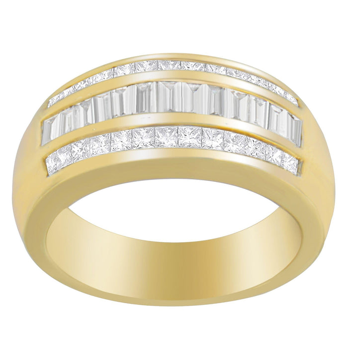 1 Ct. T.W. Princess and Baguette-Cut Diamond Ring in 14K Yellow Gold, photo 1