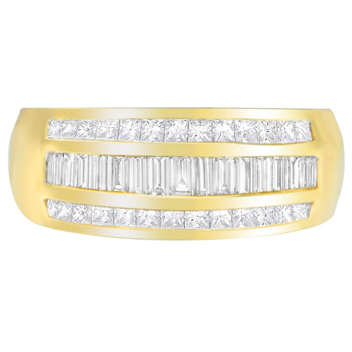 1 Ct. T.W. Princess and Baguette-Cut Diamond Ring in 14K Yellow Gold, photo 3