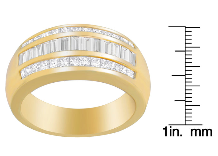 1 Ct. T.W. Princess and Baguette-Cut Diamond Ring in 14K Yellow Gold, photo 4