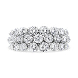 2 1/2 Ct. T.W. Round Natural Diamond 3 Row Band Ring in 10K White Gold