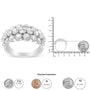 2 1/2 Ct. T.W. Round Natural Diamond 3 Row Band Ring in 10K White Gold, photo 7