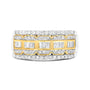 Anillo de banda art déco de varias hileras con diamantes de 1 ct. p.t. en oro blanco y amarillo de 10K, foto 2
