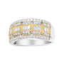 Anillo de banda art déco de varias hileras con diamantes de 1 ct. p.t. en oro blanco y amarillo de 10K, foto 4
