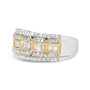 Anillo de banda art déco de varias hileras con diamantes de 1 ct. p.t. en oro blanco y amarillo de 10K, foto 5