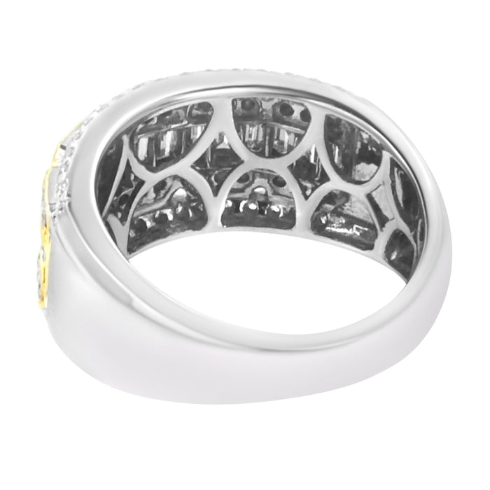 Anillo de banda art déco de varias hileras con diamantes de 1 ct. p.t. en oro blanco y amarillo de 10K, foto 6