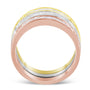 Conjunto de anillos apilables con diamantes de canal de 5/8 ct. p.t. en oro amarillo, blanco y rosa de 10K sobre plata, foto 6