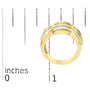 Anillo de banda con diseño de onda con diamantes baguette de 1 1/3 ct. p.t. en oro amarillo de 14K, foto 7