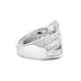 Anillo cruzado de canal con diamantes de 2 ct. p.t. en oro blanco de 14K, foto 2