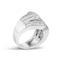 Anillo cruzado de canal con diamantes de 2 ct. p.t. en oro blanco de 14K, foto 4