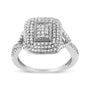 1/2 Ct. T.W. Round-Cut Diamond Cluster Cushion Ring in Sterling Silver, photo 1