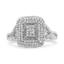 1/2 Ct. T.W. Round-Cut Diamond Cluster Cushion Ring in Sterling Silver, photo 2