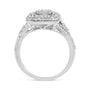 1/2 Ct. T.W. Round-Cut Diamond Cluster Cushion Ring in Sterling Silver, photo 4