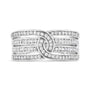 Anillo de banda bypass de varias hileras con diamantes de 1/2 ct. p.t. en plata de ley, foto 1