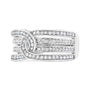Anillo de banda bypass de varias hileras con diamantes de 1/2 ct. p.t. en plata de ley, foto 4