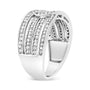 Anillo de banda bypass de varias hileras con diamantes de 1/2 ct. p.t. en plata de ley, foto 5