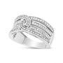 Anillo de banda bypass de varias hileras con diamantes de 1/2 ct. p.t. en plata de ley, foto 6