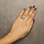 Anillo de banda bypass de varias hileras con diamantes de 1/2 ct. p.t. en plata de ley, foto 3
