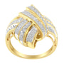 Anillo de cóctel bypass con diamantes de 1 1/5 ct. p.t. en oro amarillo de 10K, foto 5