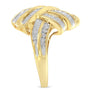 Anillo llamativo de nudo con diamantes redondos y baguette de 1 ct. p.t. en plata de ley bañada en oro amarillo de 10K, color I-J, claridad I2-I3, foto 5
