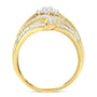Anillo de cóctel flor y helecho con diamantes de 1 1/8 ct. p.t. en plata de ley con baño flash de oro amarillo de 10K, foto 2