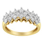 Anillo con diamantes redondos de 1 ct. p.t. en oro amarillo de 10K, color J-K, claridad I1-I2, foto 4